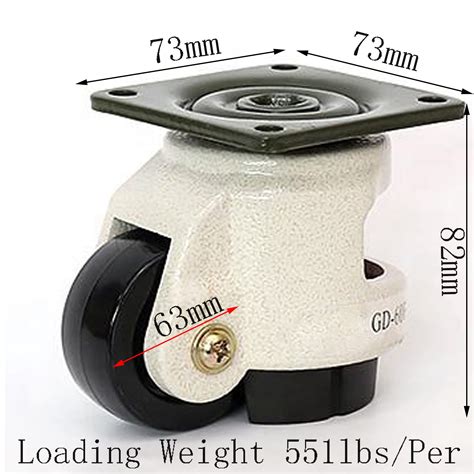 Snapklik 4 Pack GD 60F Leveling Machine Casters 2 200 Lbs Per