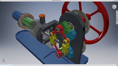 Autodesk Inventor Maqueta De Un Motor Stirling Youtube