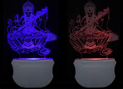 Mitansh The Maa Saraswati 3d Illusion Led Night Lamp Comes With 7 Multicolor Lighting Effect