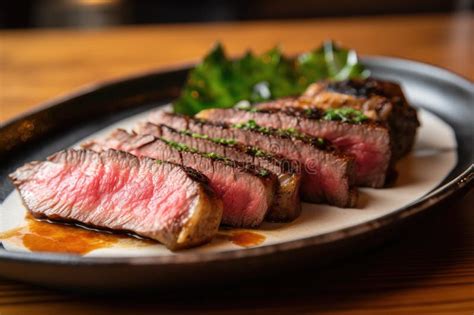 Plato De Carne De Wagyu Condimentado Y A La Parrilla Listo Para Ser