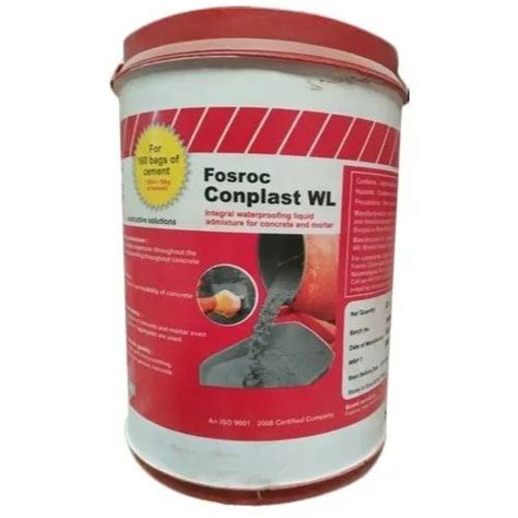 Black Liquids Fosroc Conplast Wl Waterproofing Chemicals Packaging