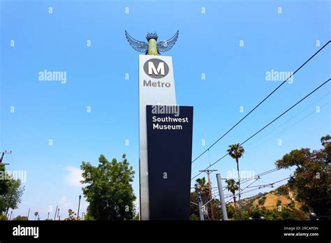 Los Angeles, California: Southwest Museum Metro Rail A Line Station ...