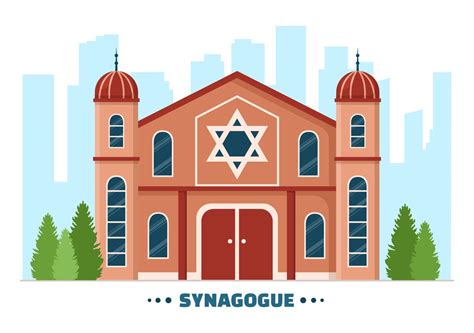 Synagogue Building Or Jewish Temple With Religious Hebrew Or Judaism