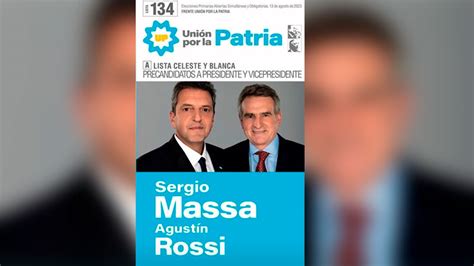 Unión Por La Patria Dio A Conocer Cómo Será La Boleta De La Fórmula Massa Rossi