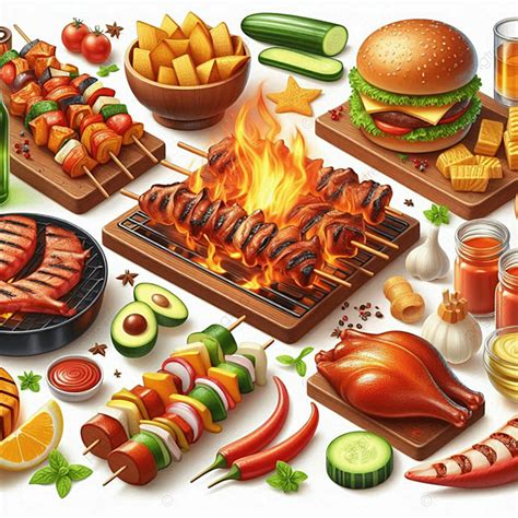 Sizzling Barbecue Delicious Grill Cookout Background Barbecue Grill