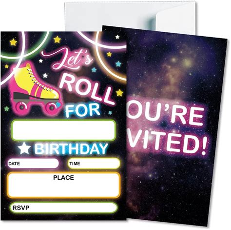 Amazon Ystep Roller Skating Th Birthday Party Invitations