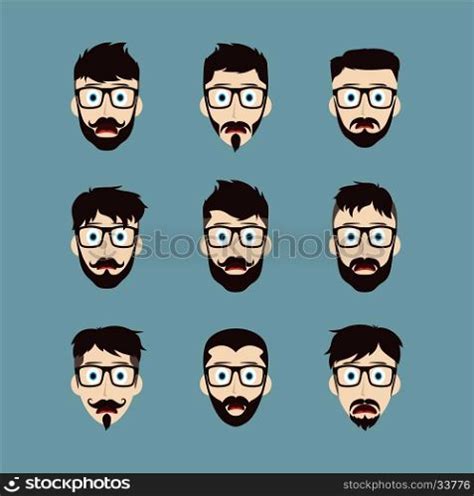 funny face cartoon character set. funny face cartoon character set ...