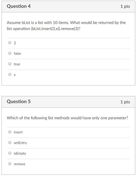 Solved Question 2 1 Pts Which Of The Following Methods From Chegg