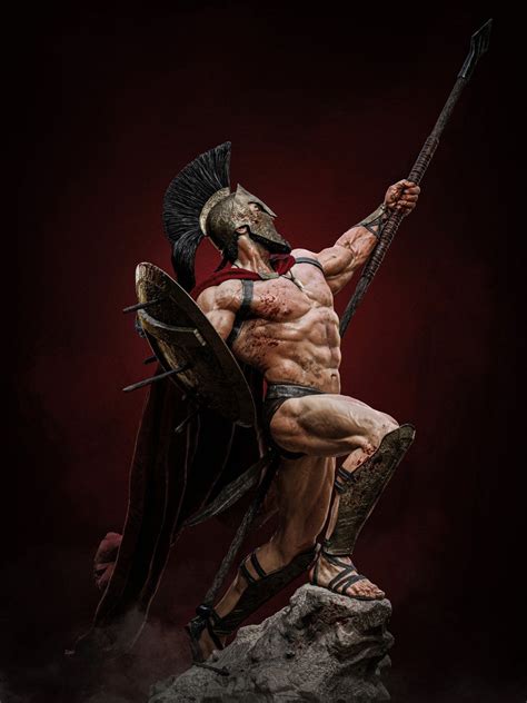 Hand Painted Leonidas Statue Sculpture With Exquisite Detail Etsy