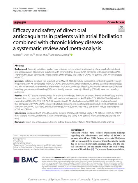 Pdf Efficacy And Safety Of Direct Oral Anticoagulants In Patients With Atrial Fibrillation