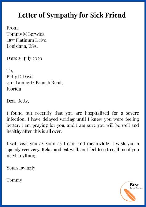 Sympathy Letter Template Format Sample Examples