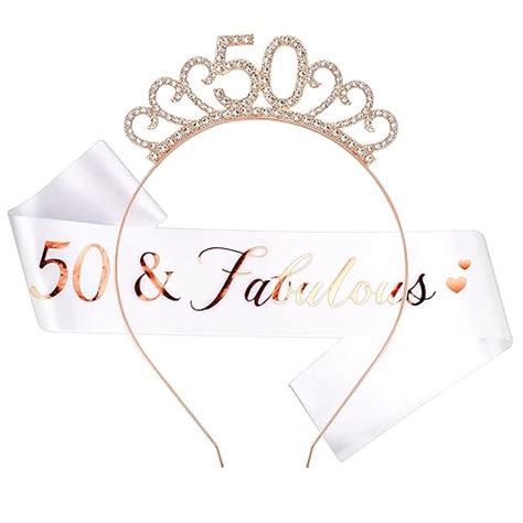 Cieher 50th Birthday Ts For Women 50 And Fabulous Sash