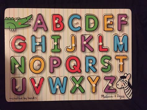 Melissa Doug Fresh Start Peg Puzzle See Inside Alphabet