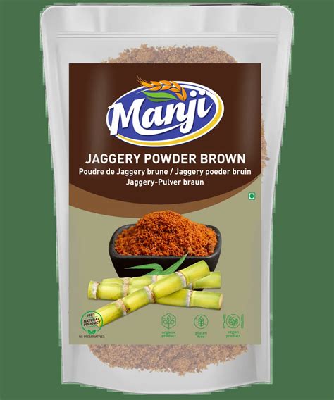 Manji Jaggery Powder Brown 500 G Indian Food Store