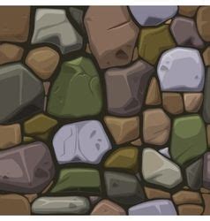 Cartoon Brown Stone And Grass Seamless Background Vector Image