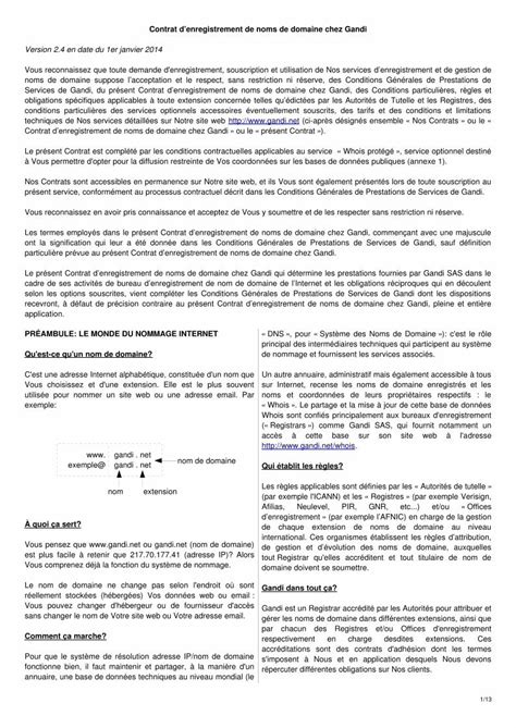 Pdf Contrat Denregistrement De Noms De Domaine Chez Dns