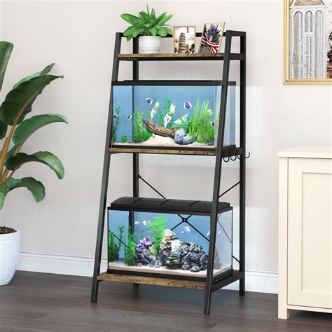 Amazon Gdlf Gallon Fish Tank Stand With Plant Shelf Metal