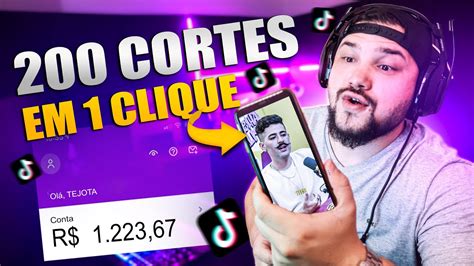 COMO CRIAR 200 CORTES 1 CLIQUE MONETIZE SEU PERFIL AGORA Ganhar