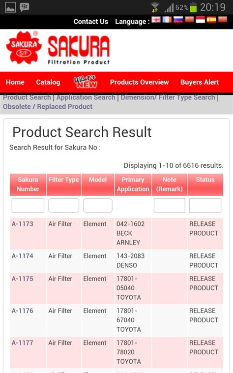 SAKURA FILTER CATALOGUE (4.0) APK for Android Download