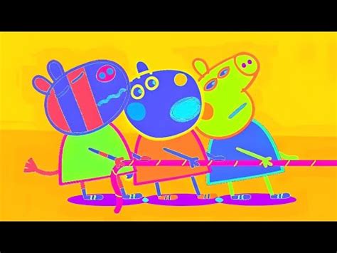 Peppa Pig Tug Of War Peppa Pig Video Effects Robot Miror Horor And