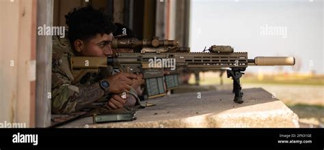 A U.S. Army infantryman assigned to the sniper section of 1st Battalion ...