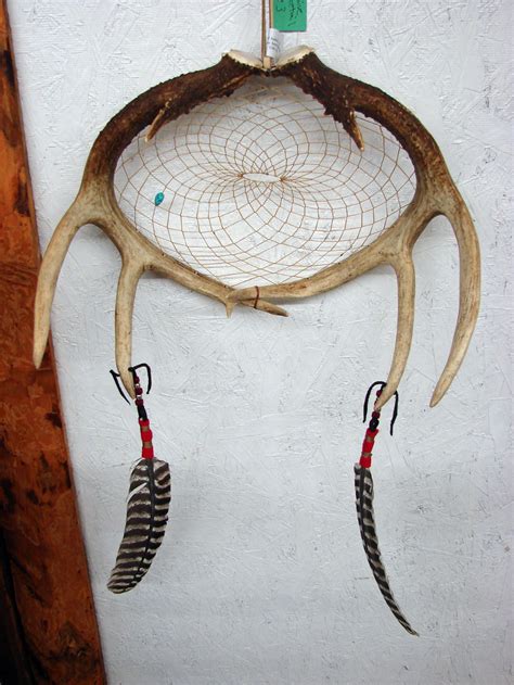 Authentic Native American Indian Spirit Dream Catcher Deer Antler