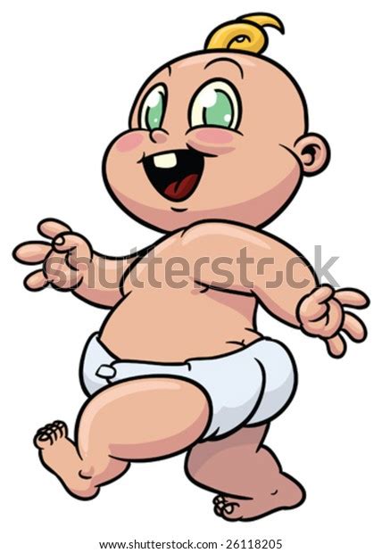 Cute Cartoon Baby Walking Stock Vector (Royalty Free) 26118205