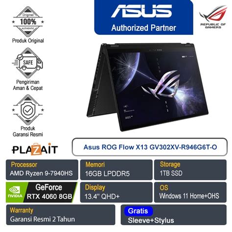 Jual Laptop Asus Rog Flow X Gv Xv R G T O Amd Ryzen Hs Gb