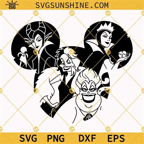 Villains Svg Disney Villains Svg Maleficent Cruella Ursula Evil Queen