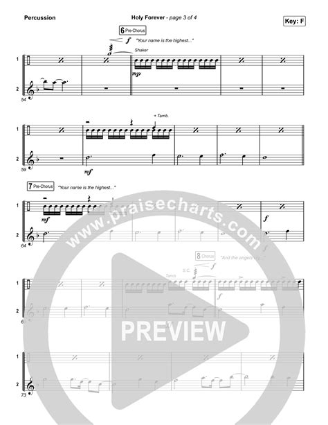 Holy Forever (Single Version) Percussion Sheet Music PDF (CeCe Winans ...