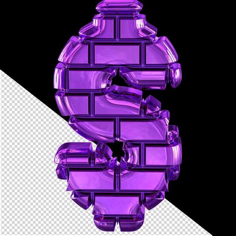 Premium PSD | Symbol made of purple bricks