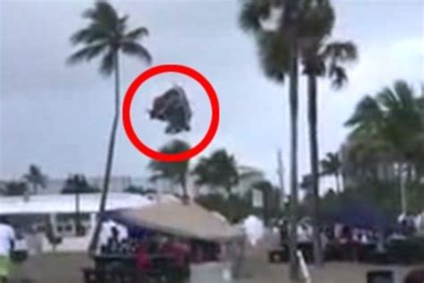 Waterspout Launches Beach Jumping Castle Into The Air