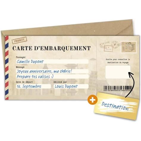 Carte Gratter Voyage Surprise Ch Que Cadeau Surprise