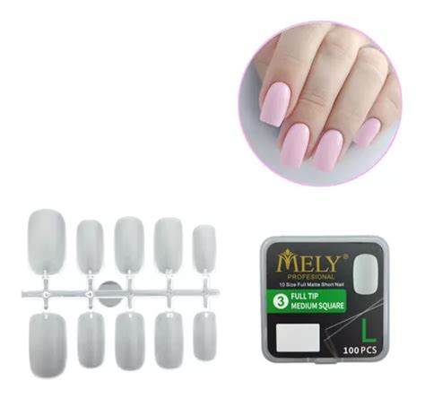 Mely Tips X U As Soft Gel Cuadradas Mate Prelaminado Pres Mercadolibre