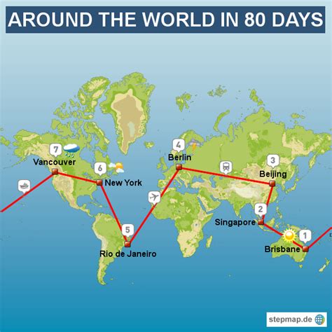 Around The World In 80 Days Map - Alanna Leontyne