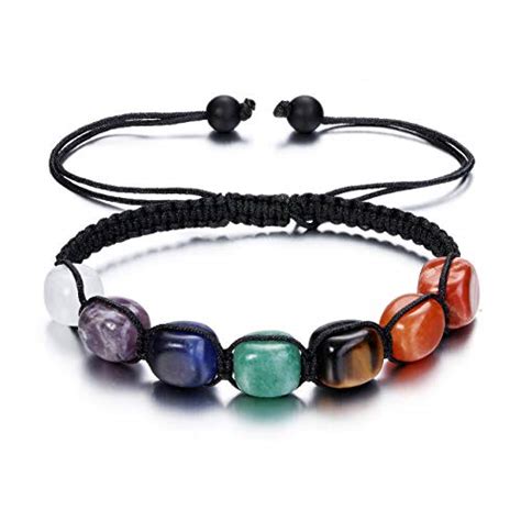 Jovivi Chakra Reiki Healing Crystal Stretch Bracelet Natural Gemstone