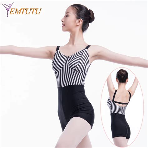 Lycra Ballet Dance Short Unitard Gymnastics Leotard Black White Women