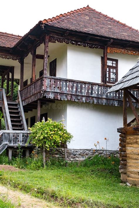 Typical Romanian Village with Old Peasant Houses Stock Photo - Image of antique, facade: 152767542