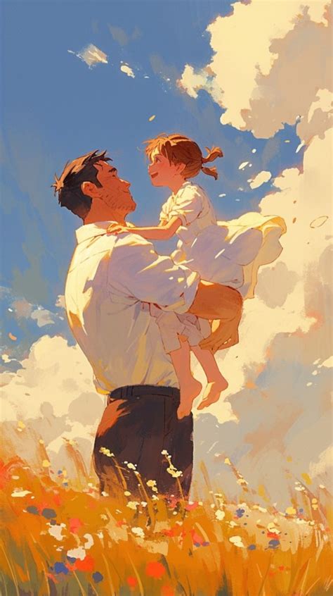 Anime Dads Love Aesthetic Baby Daughter Son Father Kids 370