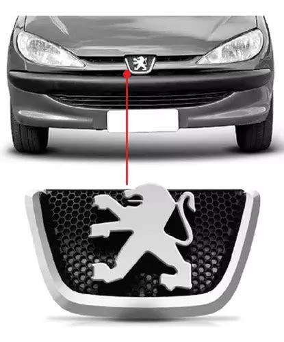 Emblema Logo Grade Parachoque Peugeot Cromado