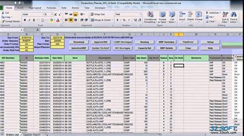 Production Planning Spreadsheet Template In Production Scheduling