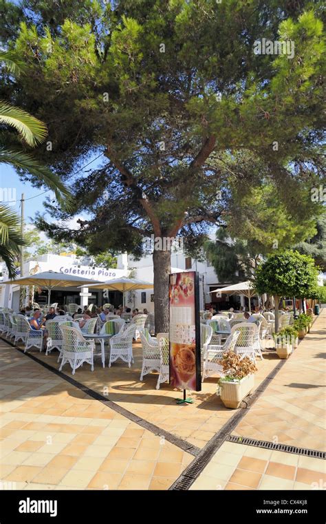 Cafe In Town Centre Of Cala Dor Mallorca Stock Photo Alamy