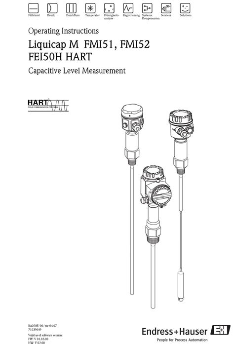 ENDRESS HAUSER LIQUICAP M FMI51 OPERATING INSTRUCTIONS MANUAL Pdf