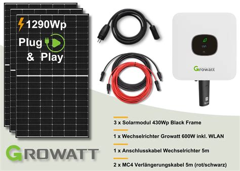 Balkonkraftwerk 1290Wp Growatt MIC 600 TL X Ihr Partner für