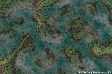 Swamp 20x30 Battlemap Oc Battlemaps Dungeon Maps Dungeons And