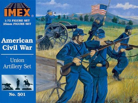 Imex 172 Civil War Union Artillery Set 25 Figures With 3 Cannons