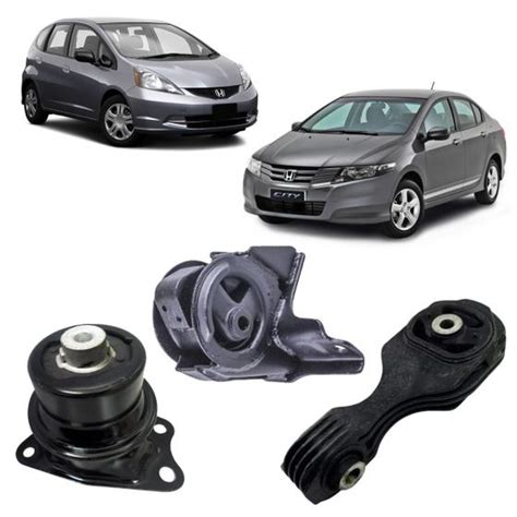 Kit 3 Coxim Motor Le Ld Cambio Manual Honda Fit City 09 14 Solupe