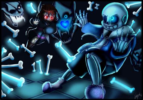 Spoilers Sans Vs Frisk Bad Time [undertale] By Sophie12320 On Deviantart