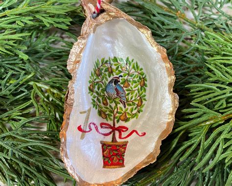 Oyster Shells 12 Days Of Christmas Ornamentsoyster Shell Etsy