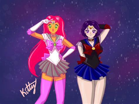 Raven And Starfire As Sailor Moon By Dvakitty On Deviantart